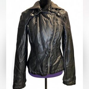 Vintage Free People Black Leather Jacket